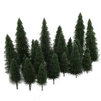 40pcs Miniature Scenery Model Pine Trees Deep Green Pines For HO O N Z Scale S0804