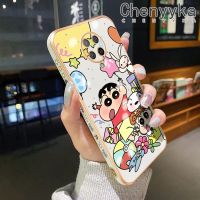 เคส Chenyyyka สำหรับ Xiaomi MI POCO F2 Pro Redmi K30 Pro Zoom อินเทรนด์แฟชั่นดินสอสี Shin-Chan ดีไซน์ใหม่หรูหราเคสโทรศัพท์ชุบขอบสี่เหลี่ยมรูปแบบคลุมทั้งหมดเลนส์กล้องถ่ายรูปป้องกันเคสกันกระแทกเคสนิ่ม