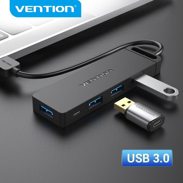 ฮับ-vention-usb-3-0ที่พ้วง-usb-4พอร์ต-usb-3-0-2-0พร้อมพลังงานไมโครสำหรับ-lenovo-macbook-ฮับโปรพีซี-c-usb-3-0