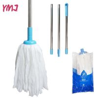 Non-woven Mops Stainless Steel Handle Manually Dehydration Mops Circular Kitchen Household Cleaning Mops Floor Cleaning Tools