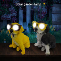รูปปั้นสุนัขพลังงานแสงอาทิตย์เรซินรูปปั้นนกสำหรับตกแต่งบ้านบรรยากาศของประดับทำจากเรซิน-ไฟสำหรับอุปกรณ์ตกแต่งสนามบ้านสวนกลางแจ้ง