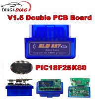 ✇☫❄ ELM327 2PCB Bluetooth V1.5 PIC18F25K80 for Android OBD2 MINI Inter Face Check Engine V1.5 For1992-2021 Car Diagnostic Tool