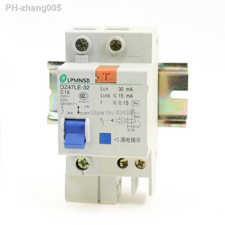 dz47le-32-c16-ac-230v-220v-16a-1p-one-1-pole-phase-3ka-household-earth-leakage-circuit-breaker-overload-protection-lead-rail