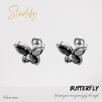 Studify | Butterfly ต่างหูเจาะ วัสดุไทเทเนียม เหมาะกับคนแพ้ง่าย