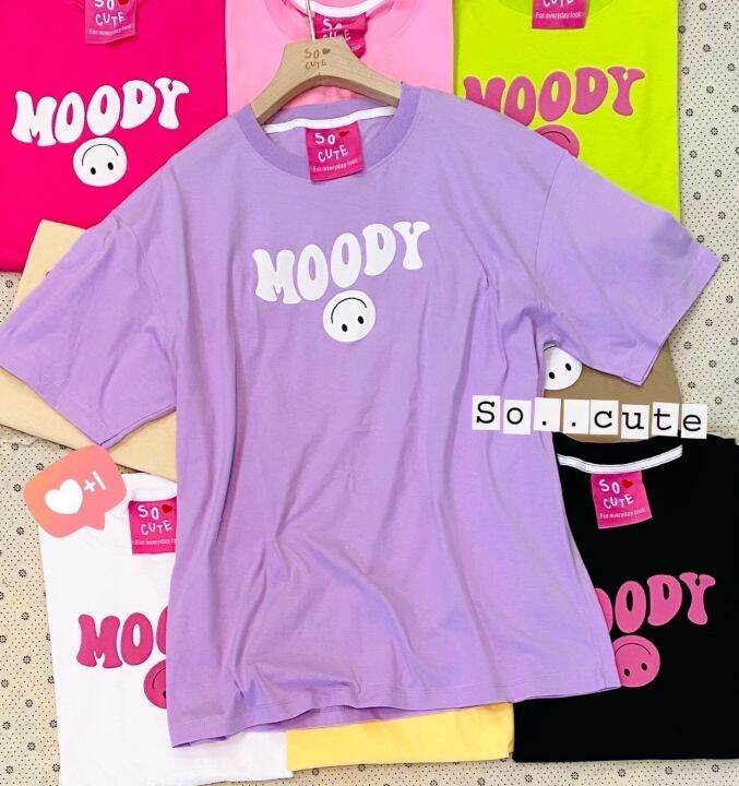 พร้อมส่ง-เสื้อยืดโอเวอร์ไซส์ลาย-moody