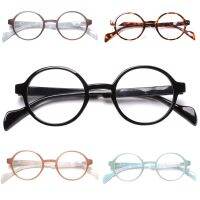 Henotin Fashion Round Reading Glasses Women Men Sping Hinge with Wood-look Presbyopic Glasses Eyewear