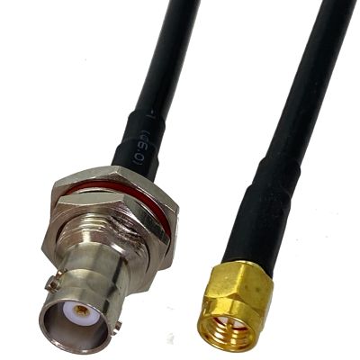 1pcs RG58 SMA Male Plug to BNC Female Jack Bulkhead RF Coaxial Connector Pigtail Jumper Cable New 6inch~5M Electrical Connectors