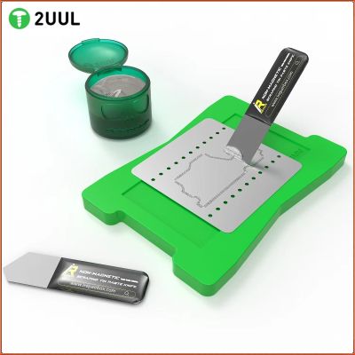 2UUL Universal BGA Reballing Stencil Magnetic Base For Phone Motherboard Middle Frame CPU IC Chip Planting Tin 3D Silicon Mat