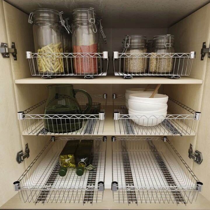 Pull Out Drawer Organizer Expandable Slide Out Pantry Storage