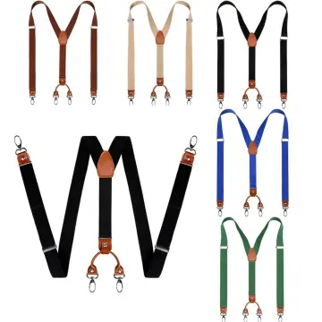 Men's Suspenders, 2.5cm Width Button Buckle Trousers Elastic Braces Men  Women Adjustable Suspenders for Jeans, Suit, Shorts