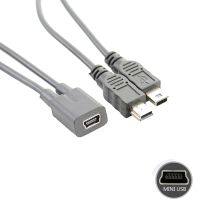 Mini USB Female To Dual 2x Male Splitter Y Extension Charger Adapter Cable For two gps phone device