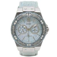 นาฬิกาข้อมือผู้หญิง Guess Sporty Multi-function Dial Leather Strap Ladies Watch