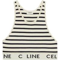 kkkkDVDSF เสื้อกั๊กสั้น แขนกุด ปักลาย CELINE สีดํา สีขาว สีแดง สีเทา สไตล์เกาหลี สําหรับผู้หญิง