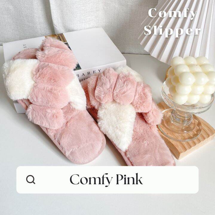 mollis-comfy-pink-slipper-รองเท้าใส่ในบ้าน-รุ่นใส่สบายสีชมพู