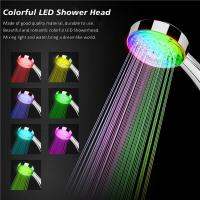 [Hot K] 1Pc หัวฝักบัว7สี5โรแมนติก LED แสงไฟอัตโนมัติฝักบัวประหยัดน้ำ Rainfall หัวฝักบัวสำหรับห้องน้ำขายดี