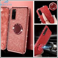 Plating Glitter Silicone Phone Case for Vivo Y11S Y12S Y12 Y20G Y20i Y20S Y19 Y15 Y17 Finger Ring Rhinestone Holder Cover