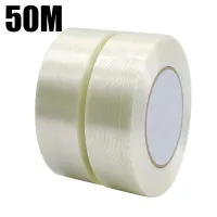 ☜⊕ 50M Super Strong Clear Filament Duct Tape Heavy Duty Waterproof Strapping Tape for Repairs Shipping Packing