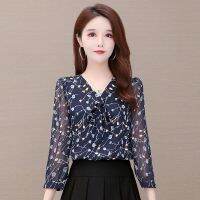 ✳ New Arrive Women Summer Blouse V-neck Chiffon Shirt Slim Floral Casual Top Blusas Mujer 4XL