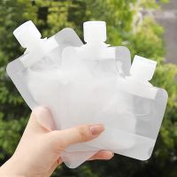 20PCS 30/50/100Ml Portable Travel Fluid Makeup Packing Clear Clamshell  Bag Refillable Empty Squeeze Pouch For Lotion Shampoo