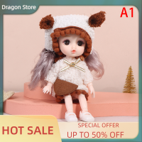 Dragon 16ซม.Mini movable Joint Dolls ตุ๊กตาของเล่น DIY พร้อมเสื้อผ้าสำหรับของเล่นเด็กผู้หญิง