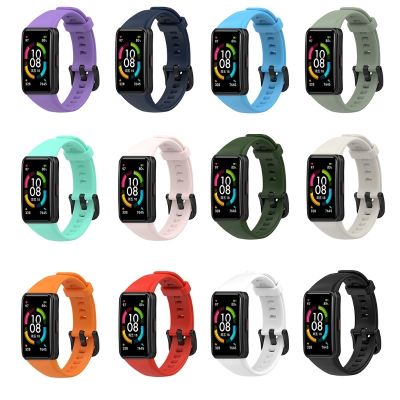 ☑ Zamiennik sportowy silikonowy pasek do zegarków pasek na rękę regulowane paski od zegarków do zegarka Huawei Band 6 honor band 6