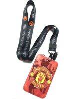 MAN U   ที่ใส่บัตร ซองใส่บัตร ที่ใส่บัตร พร้อมสายคล้องคอ(2cm) ลาย แมน ยูไนเต็ด แดง สายดำ   สำหรับบัตร 5.5x8.5cm  (body 7x11cm)  สวยงาม น่าใช้งาน   by  PMY SHOP