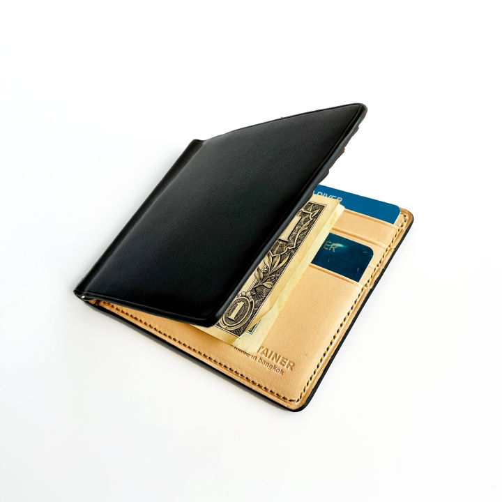 money-clip-bifold-wallet-chocolate-กระเป๋าสตางค์แบบหนีบธนบัตร-สีชอคโกเลต