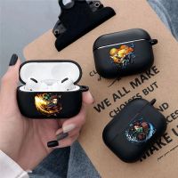 Anime Demon Slayer Black Soft Silicone Case for Airpods Pro 3 2 1 Kimetsu No Yaiba Tanjirou Nezuko Zenitsu Earphone Cases Cover Headphones Accessories