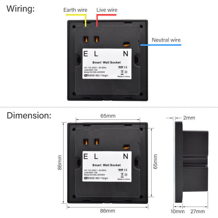 สมาร์ท-wifi-ผนังซ็อกเก็ตสหราชอาณาจักร-un-สวิทช์สัมผัสแผงกระจกบ้านเต้าเสียบไฟฟ้าการควบคุมระยะไกลไร้สาย-alexa