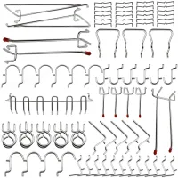 Pegboard Hooks Organizer Assortment with Metal Hooks,Pegboard Bins and Black Peg Locks Can Store Various Tools 76Pcs