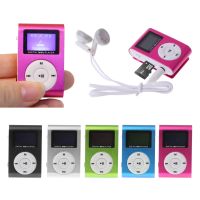 เครื่องเล่นเพลงดิจิทัลหน้าจอ LCD MP3,คลิปโลหะแบบพกพาเครื่องเล่นเพลง USB ขนาดเล็กรองรับ32GB Micro S D TF การ์ดพร้อมสาย USB