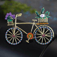 ผู้หญิงผู้ชายคลาสสิก Bicyle เคลือบคริสตัลเข็มกลัด Pins แฟชั่นสไตล์กลาง Vintage ป้ายจักรยานสำหรับผู้หญิง Man S Party จัดเลี้ยง