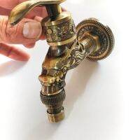 Antique dragon-shaped faucet dragon and phoenix play bead handle green bronze (handle) style retro faucet