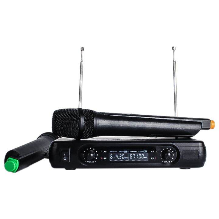 Karaoke Wireless Microphone V2 Mixer Audio Radio Kits LCD Handheld