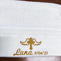 AHSNME Customized Name And Date Baptism Towel Face Towel Bath Towels For Baby Christening Soft For Bathing