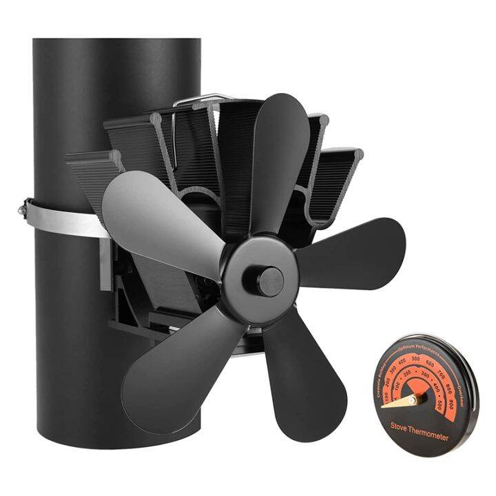 5 Blades Silent Operation Flue Pipe Hanging Fireplace Fan with Stove