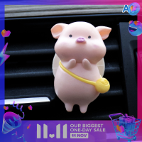 ?【Lowest price】LANG น่ารักหมูรถยนต์ปรับอากาศ outlet ตกแต่งรถยนต์ภายในน้ำมันหอมระเหยคลิปน้ำหอมอุปกรณ์เสริม