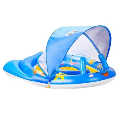 Toddler Swimming Float Sun Protection Inflatable Swim Float with Removable Canopy Swim Training Ring for Kids Indoor Outdoor Pools Bathtubs dependable