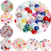 20-1000Pcs Mix Color ABS Imitation Pearl Half Round Loose Beads Decor Heart Flower Beads Nail Supplies DIY Sewing Accesories