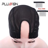 Plussign Wig Caps For Making Wigs 1Pcs U Part Ventilated Wig Cap With 2Pcs Hair/WIG Combs Mesh Dome Cap Small Medium Large Size Hand Tool Parts Access