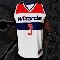 เสื้อบาส เสื้อบาสเกตบอล NBA Washington Wizards เสื้อทีม วอชิงตัน วิซาร์ดส์ #BK0051 รุ่น Association  Bradley Beal#3 ไซส์ S-5XL