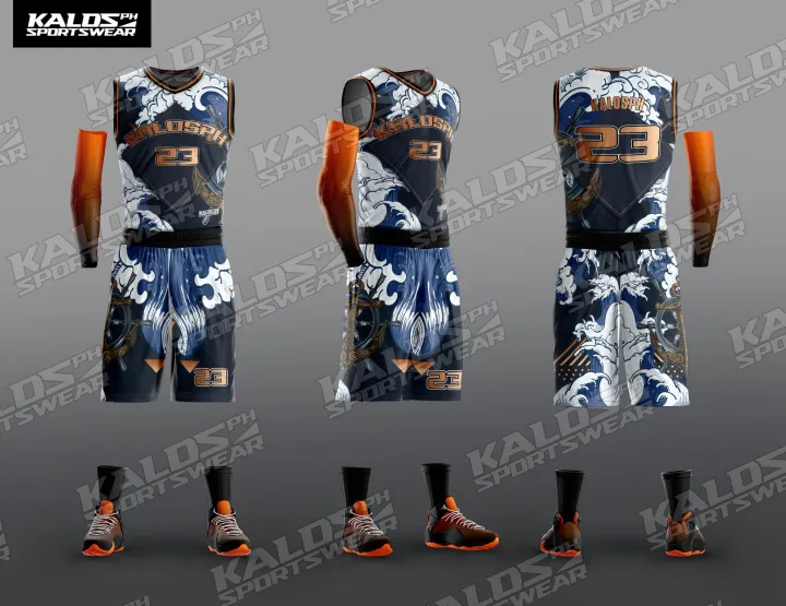 037 SEAFARER MARINE SEAMAN DESIGN BASKETBALL JERSEY SET SANDO AND SHORT 