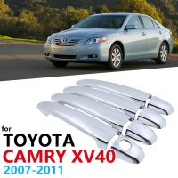 ○☫ Chrome Handles Cover Trim for Toyota Camry XV40 2007 2008 2009 2010 2011 Catch Cap Car Accessories Stickers Auto Styling Handle