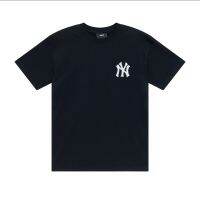 [พร้อมส่ง]  ใหม่ เสื้อยืดแขนสั้น ผ้าฝ้าย ปักลายฉลาก MLB NY ขนาดใหญ่ แฟชั่นคู่รัก สําหรับชาย และหญิง