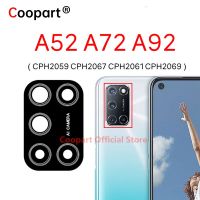 กระจกกล้องถ่ายรูปหลัง2ชิ้นสำหรับ A52 OPPO A72 A92กระจกกล้องถ่ายรูปที่เปลี่ยนฝาครอบอะไหล่ซ่อม CPH2059 CPH2069 CPH2061 CPH2067