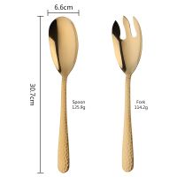 1 Pcs Large Serving Spoon Fork Rose Gold Salad Snake Pattern Handle Spoon Fork Tablespoon Stainless Steel Kitchen Tableware