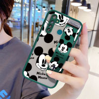 UCUC เคสโทรศัพท์เคสสำหรับ Realme 5 Pro การ์ตูน Mickey Mouse เคสมือถือ เคสโทรศัพท์ เคสสาวกันกระแทก Frosted กลับนุ่มขอบฝาครอบเลนส์ป้องกันเลนส์โทรศัพท์บางเฉียบกรณี (มีสายรัดข้อมือ)