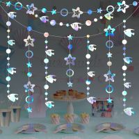 Ocean Themed Decoration Ocean Fish And Starfish Paper Garland Pendant Birthday Party Decoration  Hanging Colored Banners Decorat Banners Streamers Con