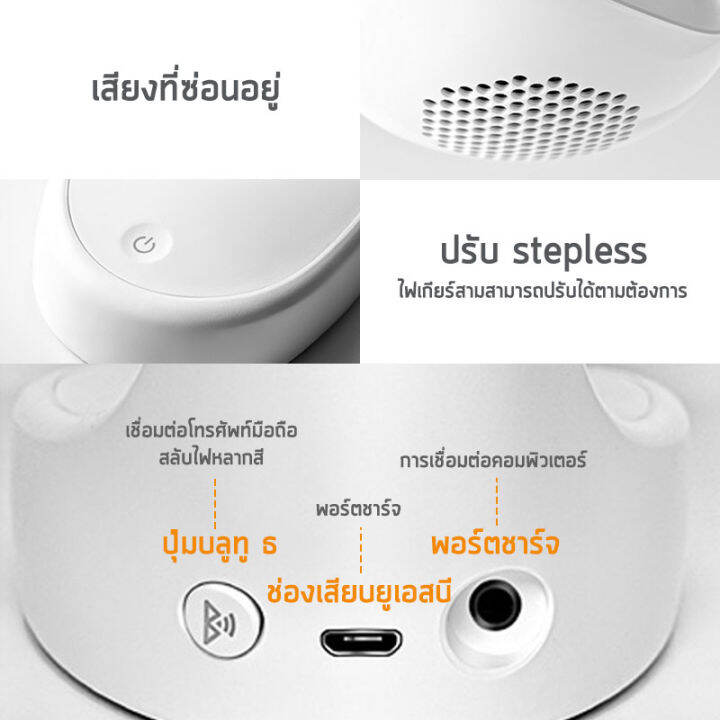 logon-โคมไฟ-กลางคืน-led-ลำโพงบลูทู-ธ-ไร้สายอัจฉริยะ-กล่องลำโพง-ไฟประดับตกแต่ง-น่ารัก-ของขวัญ-เรืองแสงในที่มืด-เสียบปลั๊กและชาร์จ-night-light