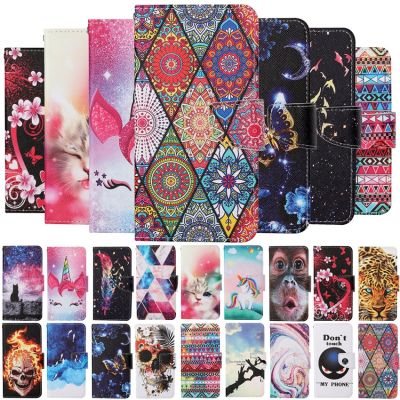 ♞♂☄ Flip Wallet Leather Case For Xiaomi Redmi Note 10 10S 9 8 Pro 9S 9A 9C 9T 8T 8A Card Holder Stand Book Cover Painted Funda
